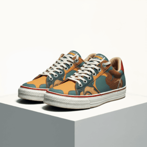 Retro Swirl Canvas Low-Tops Sneakers
